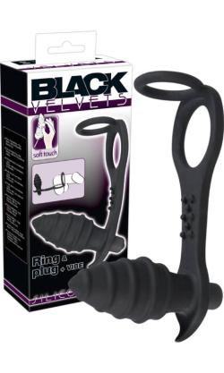 Plug Vibro + Anneau - Black Velvets