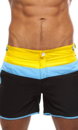 Short de Bain Just Supa - SupaWear - Jaune/Bleu Ciel - Taille XL