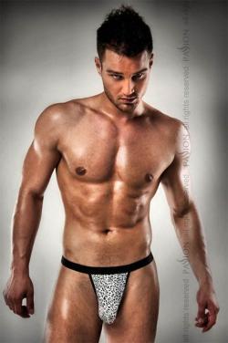 String Lopard ''013'' PASSION - Blanc/Noir - Taille S/M