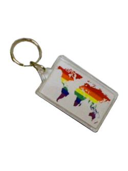 Porte cl Carte du Monde rainbow