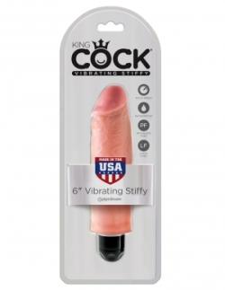 Gode Vibrating Stiffy - King Cock - Natural - Size 6 Inches