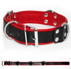 Collier Luxe Bondage Noir/Rouge