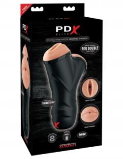 Double Penetration Vibrating Stroker - PDX Elite