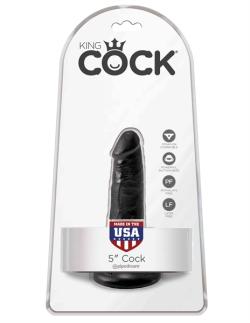 Realistic Stiffy - King Cock - Black - Size 5 Inches