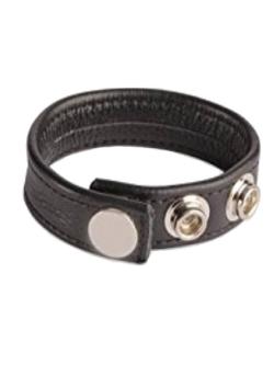 Cock Strap Simili-Cuir 3 pressions (3P/1P) - Black