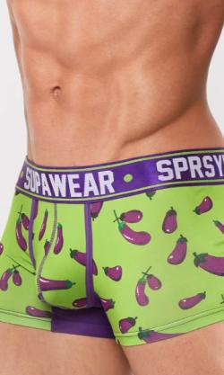 Boxer Trunk ''U31SPEG Sprint Eggplant'' - SupaWear - Green/Purple - Size L
