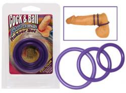 Cock&Ball Rings Rubber Color Set (pack de 3) - Purple