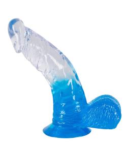 Gode Clear Stone ''TwoToneToy'' - Clear/Blue - Size 6 Inches
