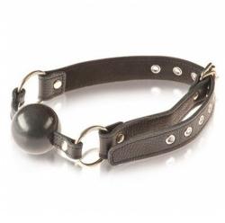 Baillon Boule Silicone ''Cuir'' - Fetish Tentation - Black