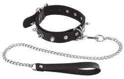 Collier de bondage ''Pointes Ras du cou'' avec Laisse - Fetish Tentation