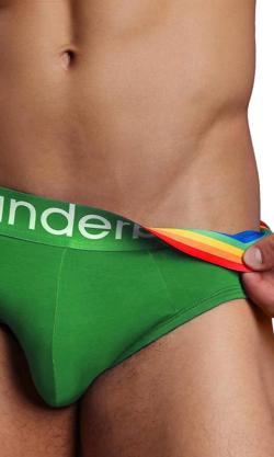 Jock Brief Lift Tech Ceinture Rainbow - RounderBum - Vert - Taille XL