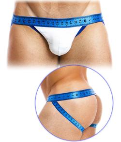 JockStrap ''Mesure'' Modus Vivendi - Blanc/Bleu - Taille XL