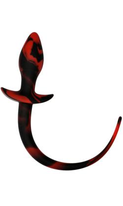 Plug Silicone Pupplay (queue de chien) - Noir/Rouge