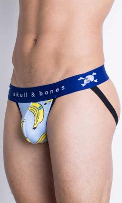 JockStrap  Print Styles ''Banana'' - Skull & Bones - Bleu/Jaune - Taille XL