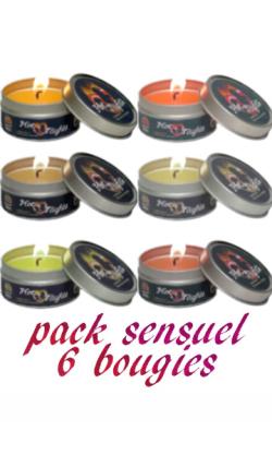 Pack 6 Bougies Sensuelle Parfumées''Hot Nights''