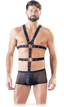 Ensemble Harnais - Boxer ''PowerNet'' - SvenJoyment - Noir - Taille M