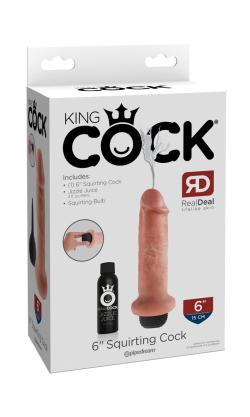 Gode Réalistic Squirting - King Cock - Chair - Taille 6'' (15cm)