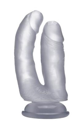 Double Gode Realistic - RealRocK - Transparent - Taille 6.5'' (16.5cm)