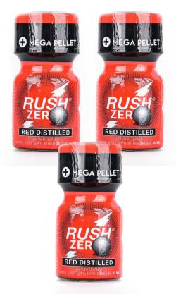 Pack Poppers Rush Zero RED x 3 (pentyle/propyle) 10 ml