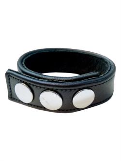 Cock Strap Cuir 3 pressions (3P/3P) - Black