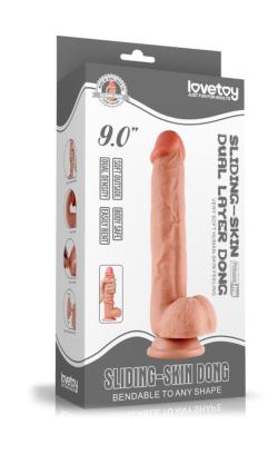 Gode Sliding-Skin - LoveToy - Natural - Size 9 Inches