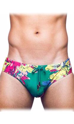 Slip de Bains ''Fleurs'' - 2Eros - Green/Multicolour - Size M