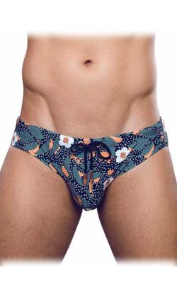 Slip de Bains ''Nuit fleurie'' - 2Eros - Gray/Multicolour - Size M
