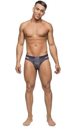 MiniSlip Bikini Cutout ''Heather Haze'' Male Power - Gray - Size M