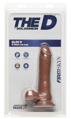 Realistic ''The D Slim'' - Doc Johnson - Brown - Size 6 Inches