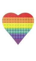 Auto-Collant Rainbow Coeur brillant