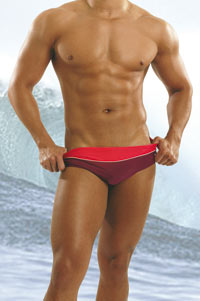 Slip de bain Wave PriapeWear - Bordeaux/Rose - Taille M