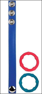Lot de 2 anneaux et 1 cockring pression bleu <span style=color:red;>[Out of stock]</span>
