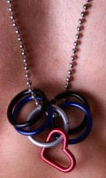 Leather Pride Chain-Necklace with Rings