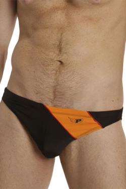 Slip de bain Acapulco PriapeWear - Black/Orange - Size L