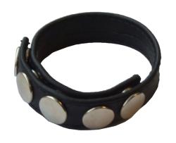 5 snap leather Wristband black