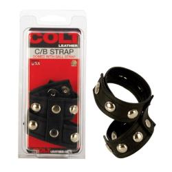 COLT Cockring Leather Domed with Ball Strap