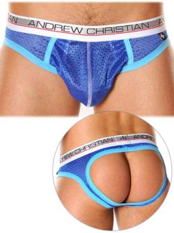 Air Jock ''Show It Tech'' Andrew Christian - Blue/Sky Blue - Size S