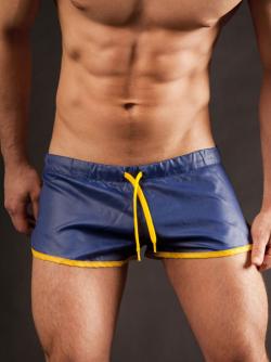 Short Shinie - BARCODE - Bleu/Jaune - Taille L