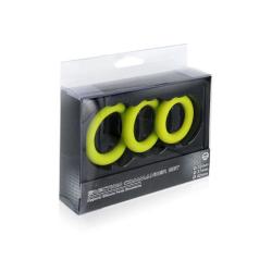 Set de 3 anneaux silicone - Erection Commander Fluo - Vert