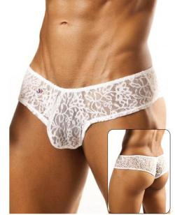 Mini-Slip Dentelle ''Cheek'' JoeSnyder - Blanc - Taille L