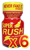Cliquez pour voir la fiche produit- Poppers Super Rush x 6 (rouge jaune)