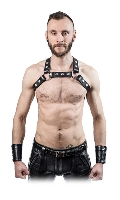 Click to see product infos- Leather X-Back Harness - MrB - Black/Black - Size S/M