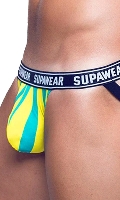 Click to see product infos- JockStrap ''U91 Pow Beast'' - SupaWear - Yellow/Blue - Size S
