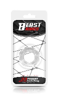 Click to see product infos- Silicone Polygon Cock Ring - Beast Rings - 22 mm - Clear